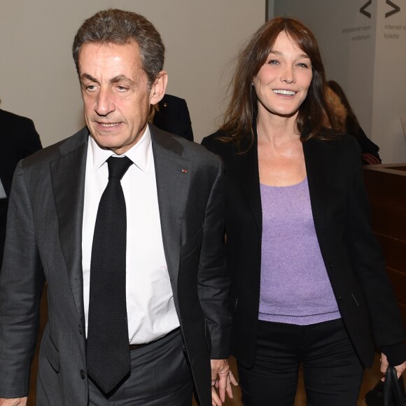 Nicolas Sarkozy et sa femme Carla Bruni-Sarkozy - Présentation du nouveau livre de Marisa Bruni Tedeschi "Mes chères filles, je vais vous raconter" à Turin en Italie le 6 mars 2017.