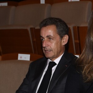 Nicolas Sarkozy et sa femme Carla Bruni-Sarkozy - Présentation du nouveau livre de Marisa Bruni Tedeschi "Mes chères filles, je vais vous raconter" à Turin en Italie le 6 mars 2017.