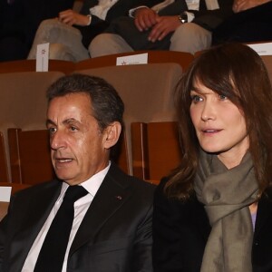 Nicolas Sarkozy et sa femme Carla Bruni-Sarkozy - Présentation du nouveau livre de Marisa Bruni Tedeschi "Mes chères filles, je vais vous raconter" à Turin en Italie le 6 mars 2017.