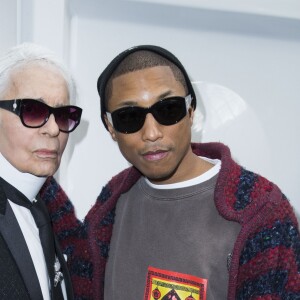 Karl Lagerfeld et Pharrell Williams - People au défilé de mode prêt-à-porter automne-hiver 2017/2018 "Chanel" au Grand Palais à Paris le 7 mars 2017. © Olivier Borde/ Bestimage