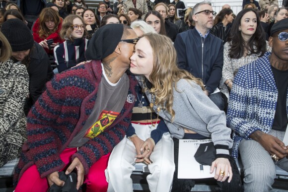 Pharrell Williams et Lily-Rose Depp - People au défilé de mode prêt-à-porter automne-hiver 2017/2018 "Chanel" au Grand Palais à Paris le 7 mars 2017. © Olivier Borde/ Bestimage