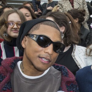 Pharrell Williams, Cara Delevingne et Lily-Rose Depp - People au défilé de mode prêt-à-porter automne-hiver 2017/2018 "Chanel" au Grand Palais à Paris le 7 mars 2017. © Olivier Borde/ Bestimage