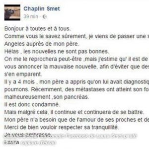 Faux message publié sur la page Facebook de Laura Smet le 6 mars 2017. Capture d'écran publié par RTL.