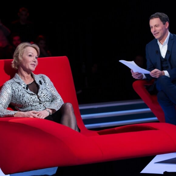 Exclusif - Enregistrement de l'émission "Le Divan" présentée par Marc-Olivier Fogiel avec la talentueuse Brigitte Lahaie en invitée, qui sera diffusée le 14 mars sur France 3. Le 24 février 2017 © Cyril Moreau / Bestimage