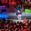Benoît Hamon, candidat du Parti Socialiste (PS) à l'élection présidentielle 2017, lors de son meeting à l'AccorHotels Arena de Paris, France, le 19 mars 2017. © Lionel Urman/Bestimage