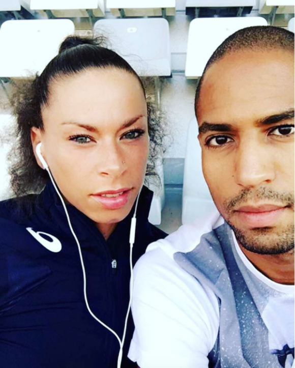 Cindy Billaud et Thomas Martinot-Lagarde, ici en 2016 au Vélodrome de Marseille lors du Décanation, ont révélé en février 2017 que la spécialiste du 100m haies est enceinte de leur premier enfant. Photo Instagram.
