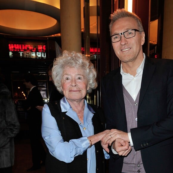 Claude Sarraute et Laurent Ruquier à la Projection au theatre Antoine du documentaire sur Laurent Ruquier "On ne demande qu'a le connaitre" que Gerard Miller a realisé pour France 2 (diffusion entre noel et le jour de l'an) a Paris le 2 Decembre 2012