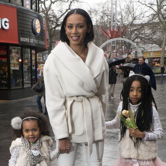 Mel B (Melanie Brown) et ses filles Angel Iris Murphy Brown et Madison Belafonte à la projection du film "Tinkerbell and the Legend of the Neverbeast" à Londres, le 7 décembre 2014