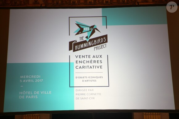 Semi-exclusif - Illustration - Vente aux enchères caritative "The humming birds project" à l'hôtel de ville de Paris, France, le 5 avril 2017. © CVS/Bestimage