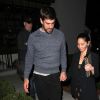 Olivia Munn et Aaron Rodgers quittent le restaurant Gracias Madre à Los Angeles le 15 mars 2016.