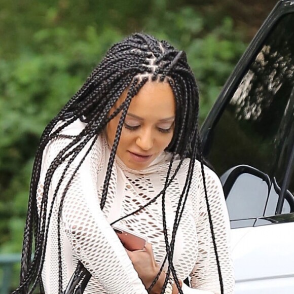 Melanie Brown se rend au commissariat avant son rendez-vous avec ses avocats à Beverly Hills. Le 6 avril 2017.