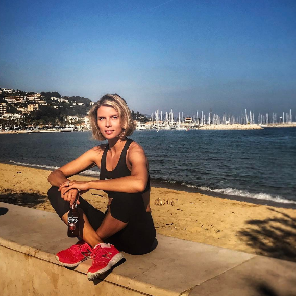 Sylvie Tellier en week-end dans le sud de la France avec sa petite famille. Avril 2017.