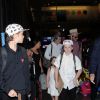 David Beckham et ses enfants Brooklyn, Romeo, Cruz et Harper Beckham à l'aéroport de LAX à Los Angeles, le 17 avril 2017.
