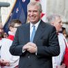Le prince Andrew, duc d'York, après la messe des jeux du Commonwealth en l'Abbaye de Westminster à Londres le 13 mars 2017