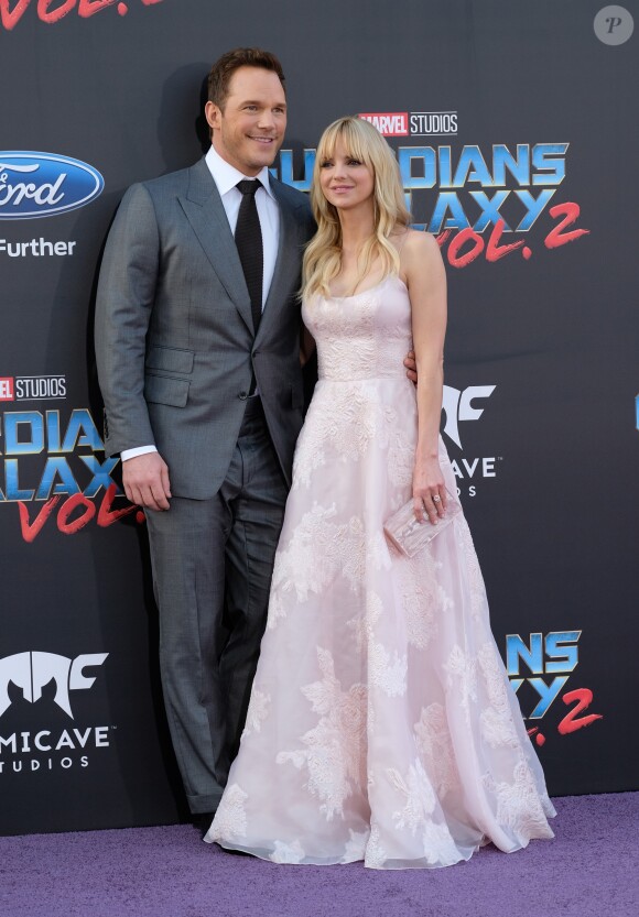 Chris Pratt et sa femme Anna Faris - Avant-première des Gardiens de la galaxie 2 à Hollywood en salles le 19 avril 2017 © Chris Delmas/Bestimage