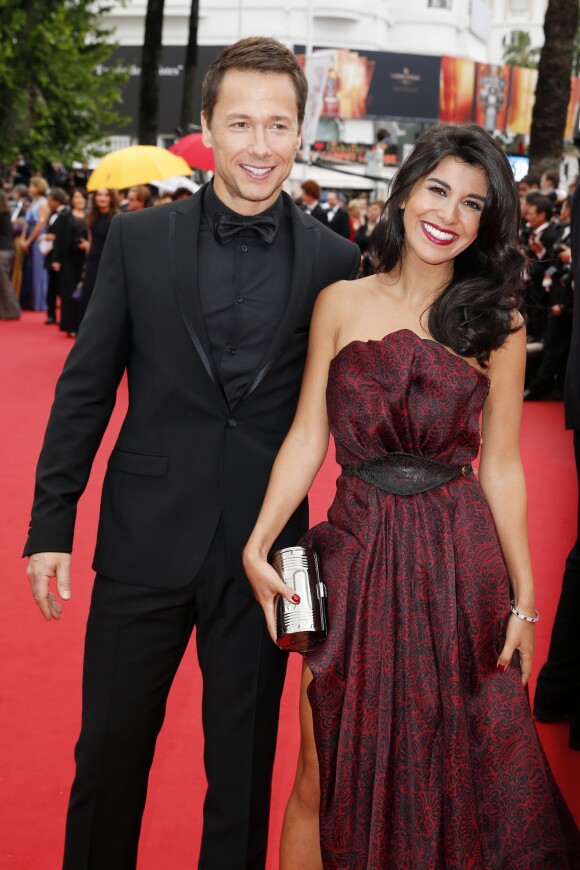 Stephane Rousseau et sa compagne Reem Kherici (robe Dina JSR) - Montee des marches du film "Jeune et Jolie" pour l'ouverture du 66 eme Festival du film de Cannes le 16 mai 2013