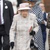 La reine Elizabeth II assistait aux courses à l'hippodrome de Newbury, le 21 avril 2017, le jour de son 91e anniversaire.
