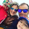 Michele Scarponi, sa compagne Anna Tommasi et leurs jumeaux, photo de profil Instagram d'Anna. Le coureur cycliste italien de l'équipe Astana a été tué samedi 22 avril 2017 par un camion lors d'une sortie d'entraînement près de chez lui dans la province d'Ancône.