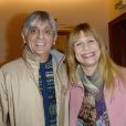 Annie Gautrat ( la chanteuse Stone) et son compagnon - Dîner du comité d'honneur de l'Association pour le Droit de Mourir dans la Dignité (ADMD) organisé par M. Jean-Luc Romero-Michel au Restaurant "Chez Françoise" à Paris le 4 mars 2014.
