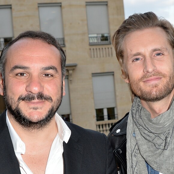 François-Xavier Demaison et Philippe Lacheau lors de l'avant-première du film "Jour J" au cinéma Gaumont-Opéra à Paris, France, le 24 avril 2017. © Veeren/Bestimage