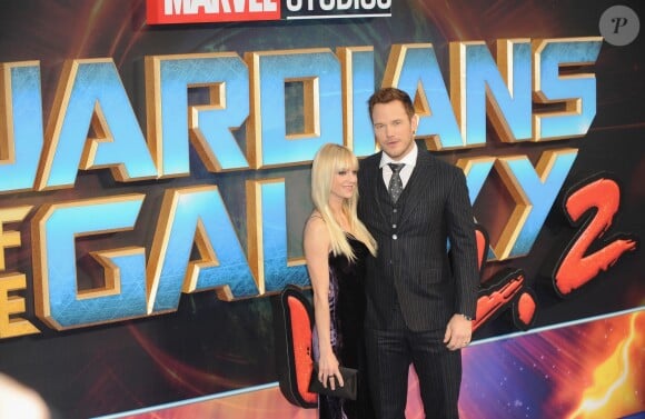 Anna Faris et son mari Chris Pratt à la première du film ‘Les Gardiens de la Galaxie Vol. 2' à Londres, le 24 avril 2017