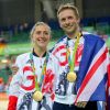 Jason Kenny et Laura Trott en or aux Jeux olympiques de Rio en août 2016.