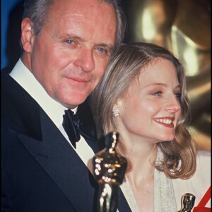 Anthony Hopkins et Jodie Foster aux Oscars 1992.