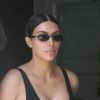 Kim Kardashian et ses soeurs Khloe Kardashian et Kourtney Kardashian sont allées déjeuner au restaurant Fabrocinis restaurant à Beverly Glen à Los Angeles, le 7 avril 2017