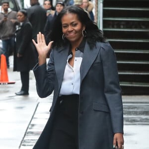 Michelle Obama à la sortie du restaurant Upland à New York, le 10 mars 2017.