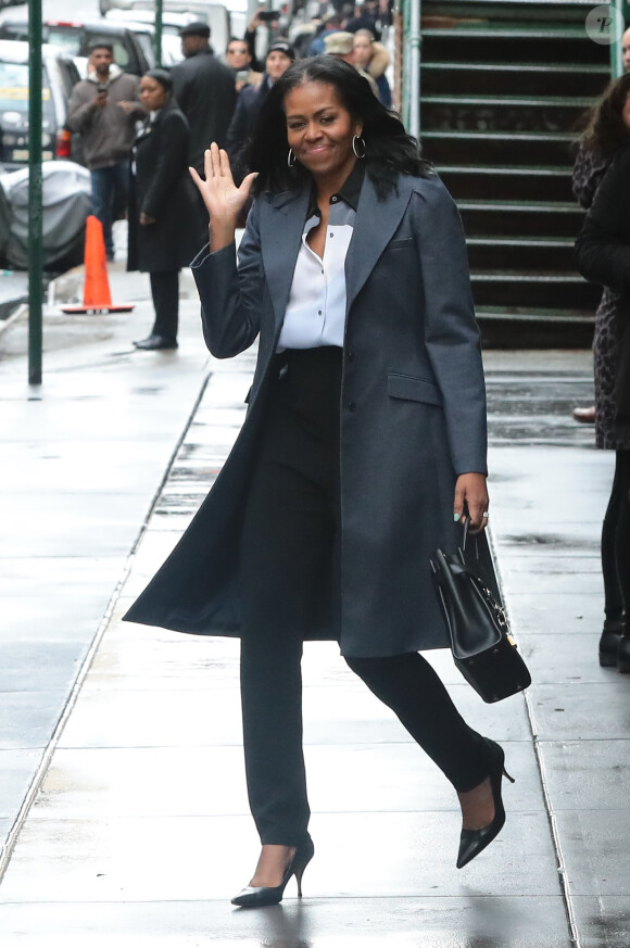 Michelle Obama à la sortie du restaurant Upland à New York, le 10 mars 2017.