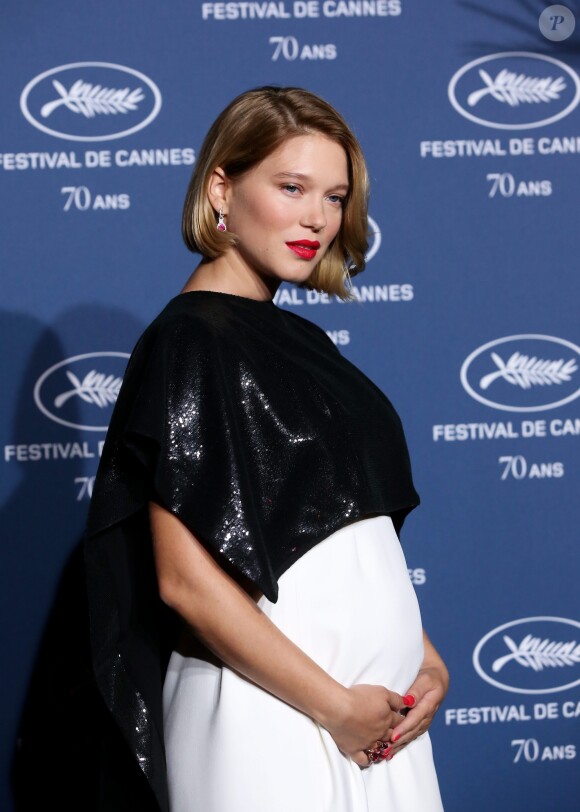Léa Seydoux enceinte - Soirée à l'occasion des 70 ans du tout premier festival de Cannes à l'école des Beaux Arts à Paris, le 20 Septembre 2016. © Dominique Jacovides/Bestimage