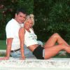 Jean-Marie Bigard et sa femme Claudia à St Tropez le 5 août 1995