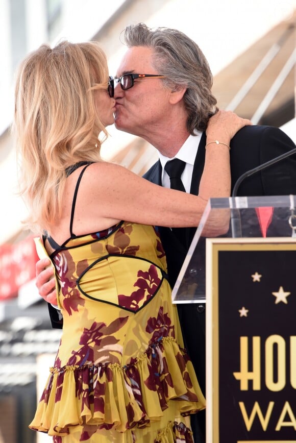 Goldie Hawn et son compagnon Kurt Russell reçoivent leurs étoiles sur le Walk of Fame au 6201 Hollywood blvd à Hollywood, le 4 mai 2017