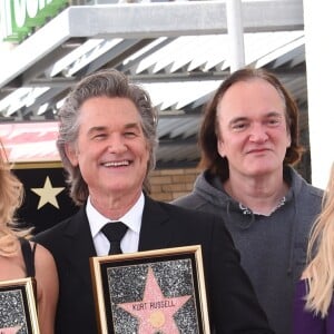 Kate Hudson avec sa mère Goldie Hawn et son compagnon Kurt Russell accompagnés de leurs amis Quentin Tarantino et Reese Witherspoon - Goldie Hawn et son compagnon Kurt Russell reçoivent leurs étoiles sur le Walk of Fame au 6201 Hollywood blvd à Hollywood, le 4 mai 2017