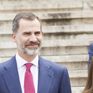 Le roi Felipe VI et la reine Letizia d'Espagne inauguraient le 4 mai 2017 à la Bibliothèque Nationale d'Espagne à Madrid une exposition consacrée aux Trésors manuscrits de l'Université de Salamanque dans le cadre des 800 ans de la faculté. © Jack Abuin via ZUMA Wire/Bestimage