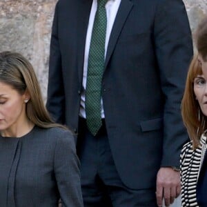 La reine Letizia d'Espagne assiste à l'inauguration du 12ème séminaire international du language et du journalisme à San Millán de la Cogolla le 3 mai 2017.