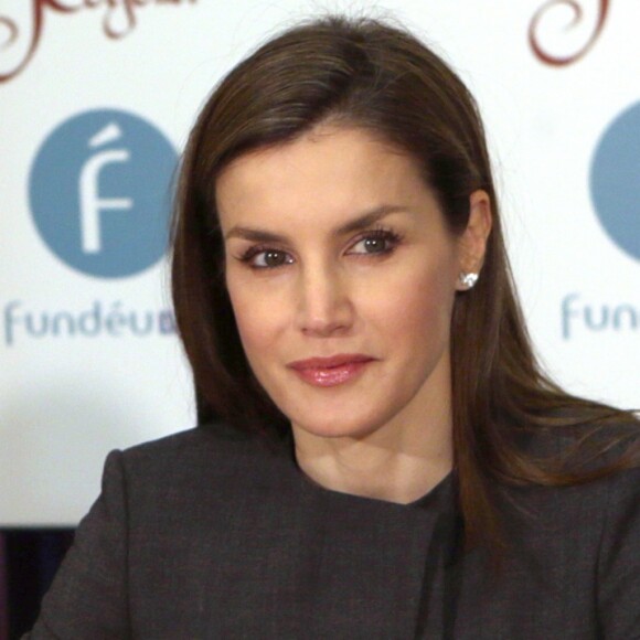 La reine Letizia d'Espagne assiste à l'inauguration du 12ème séminaire international du language et du journalisme à San Millán de la Cogolla le 3 mai 2017.