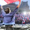 DJ Michael Canitrot - Concert sur l'esplanade du musée du Louvre lors de la victoire de E. Macron au deuxième tour de l'élection présidentielle à Paris le 7 mai 2017.