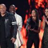 Vin Diesel, Tyrese Gibson, Michelle Rodriguez et Jordana Brewster recevant le MTV Generation Award pour la franchise Fast and Furious à Los Angeles le 7 mai 2017