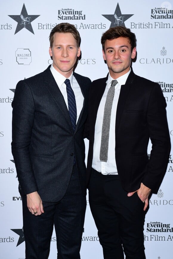 Tom Daley et Dustin Lance Black à la soirée Evening Standard Film Awards à Londres, le 8 décembre 2016