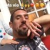 Franck Ribéry massé par sa fille Shakinez, vidéo postée sur Instagram en mai 2017.