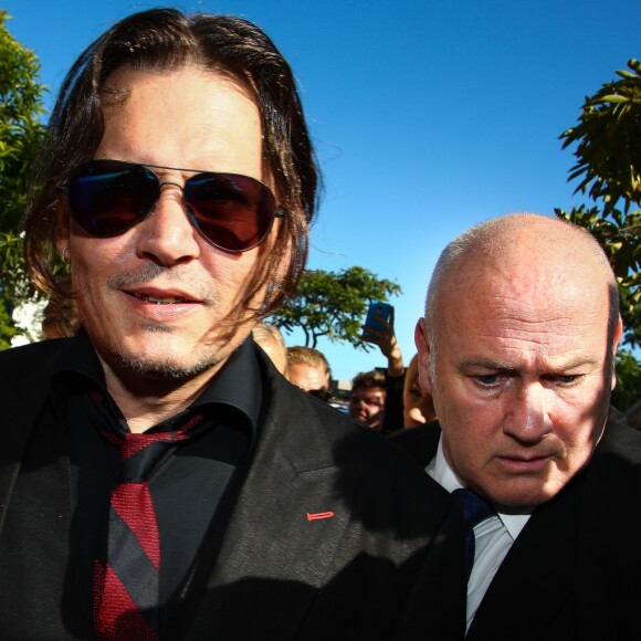 Johnny Depp pictured on arrival to Southport Magistrates Court with his wife and the defendant Amber Heard in Southport, Australia, April 18, 2016. Johnny Depp's wife Amber Heard pleaded guilty on Monday to falsifying quarantine documents to bring two dogs into Australia in a case dubbed the "war on terrier". Two charges of illegally importing terriers Pistol and Boo last May were dropped in the Gold Coast court, but Heard admitted a third charge of providing a false document. Photo by Matrix/ABACAPRESS.COM18/04/2016 - Gold Coast