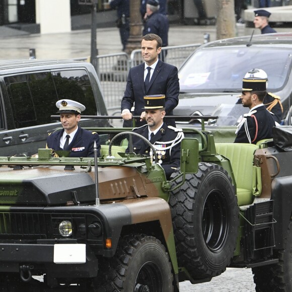 Emmanuel Macron arrive à l'Arc de Triomphe - Cérémonie d'hommage au soldat inconnu à l'Arc à de Triomphe à Paris, le 14 mai 2017. © Pierre Perusseau/Bestimage