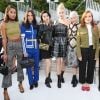 Laura Harrier, Jennifer Connelly, Fan Bing Bing, Sophie Turner, Michelle Williams, Isabelle Huppert et Riley Keough assistent au défilé Louis Vuitton (collection prêt-à-porter croisière 2018) au Miho Museum. Kyoto, le 14 mai 2017.