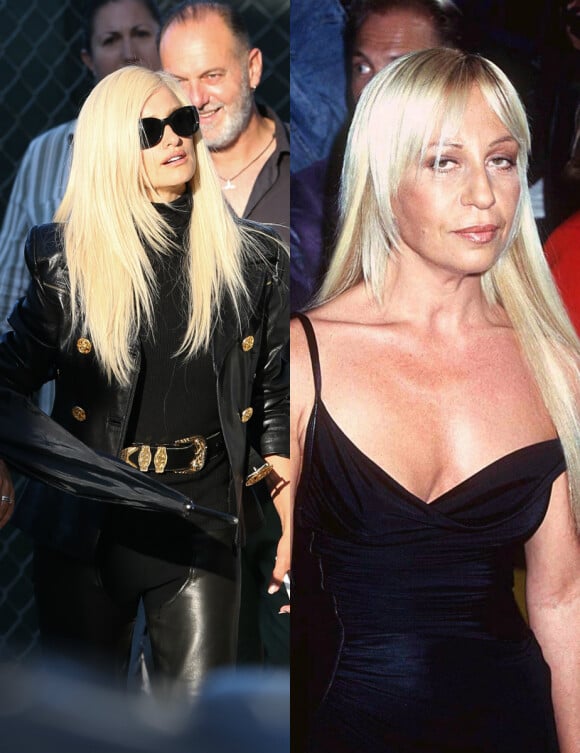 Près de 20 ans séparent ces photos de Penélope Cruz (à Miami le 15 mai 2017) et Donatella Versace (à New York en octobre 1997).