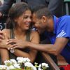 Jo-Wilfried Tsonga and sa compagne Noura El Swekh le 14 septembre 2014 lors de la demi-finale de Coupe Davis entre la France et la République tchèque à Roland-Garros. Le couple attend son premier enfant pour 2017.