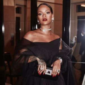 Dîner de présentation et lancement des collections de joaillerie et Haute Joaillerie "Rihanna ♥ Chopard". Cannes, le 18 mai 2017.