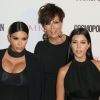 Kourtney Kardashian, Kris Jenner, Kim Kardashian enceinte à la soirée du 50ème anniversaire de la revue féminine ‘Cosmopolitan' à West Hollywood, le 12 octobre 2015