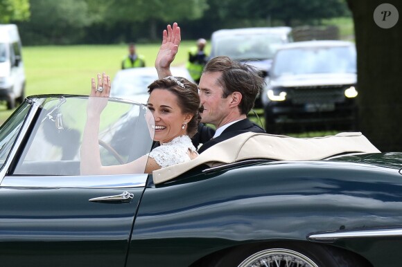 Pippa Middleton et James Matthews lors de leur mariage à Englefield (Berkshire, Angleterre), le 20 mai 2017.