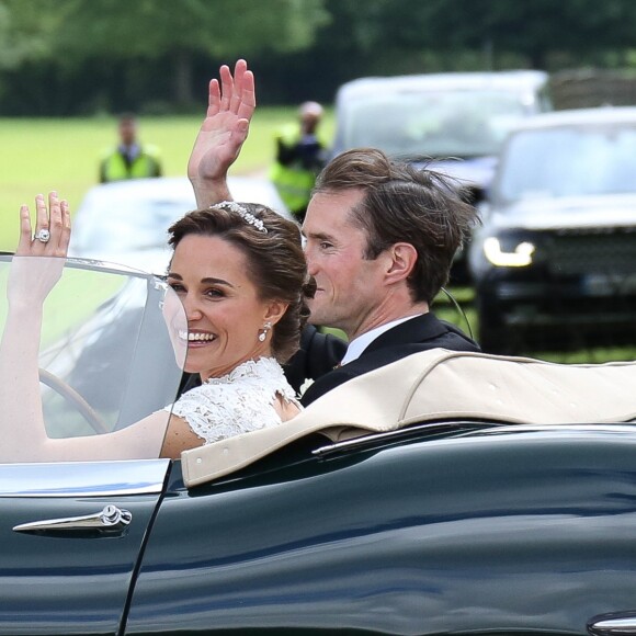 Pippa Middleton et James Matthews lors de leur mariage à Englefield (Berkshire, Angleterre), le 20 mai 2017.